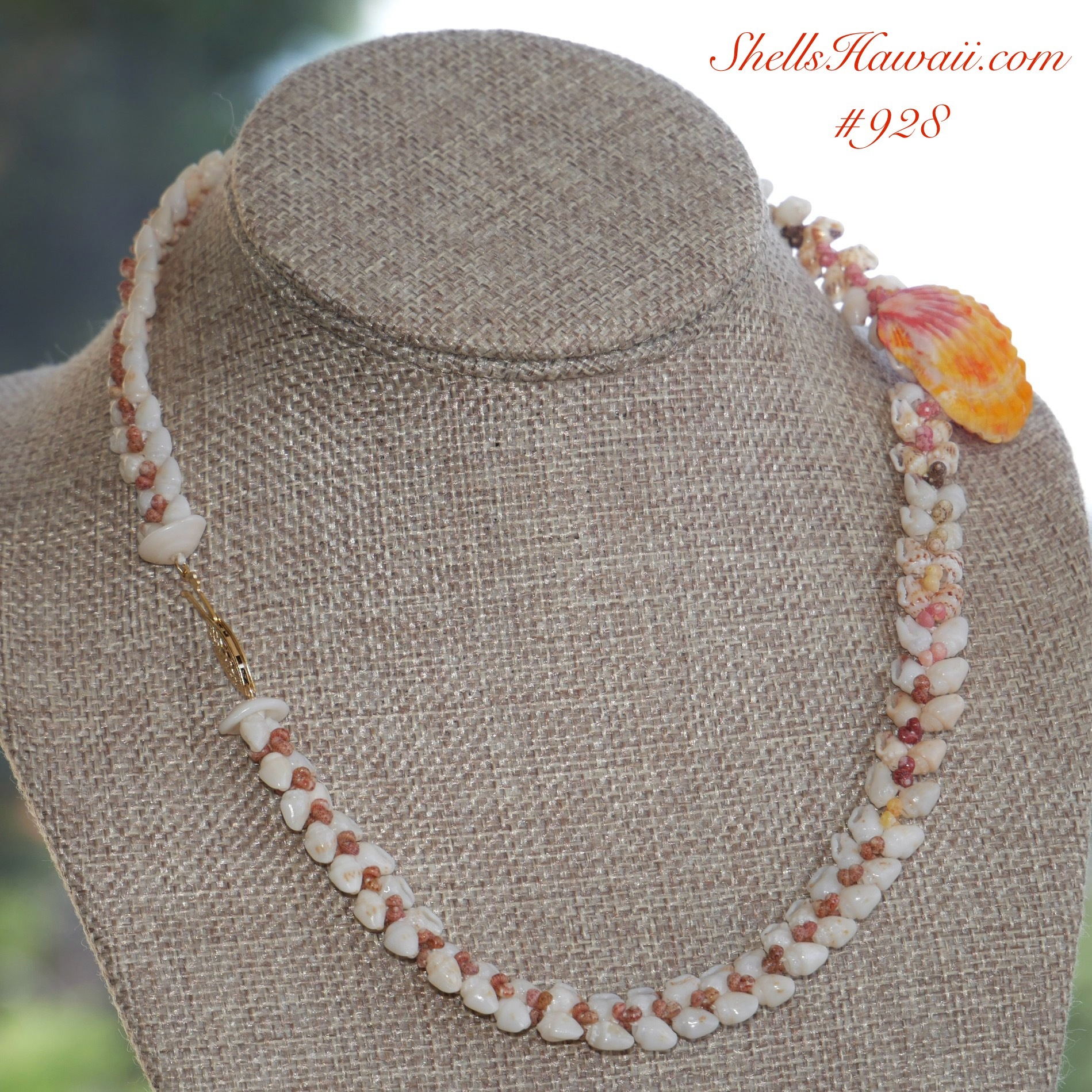 Heliconia style shell lei 