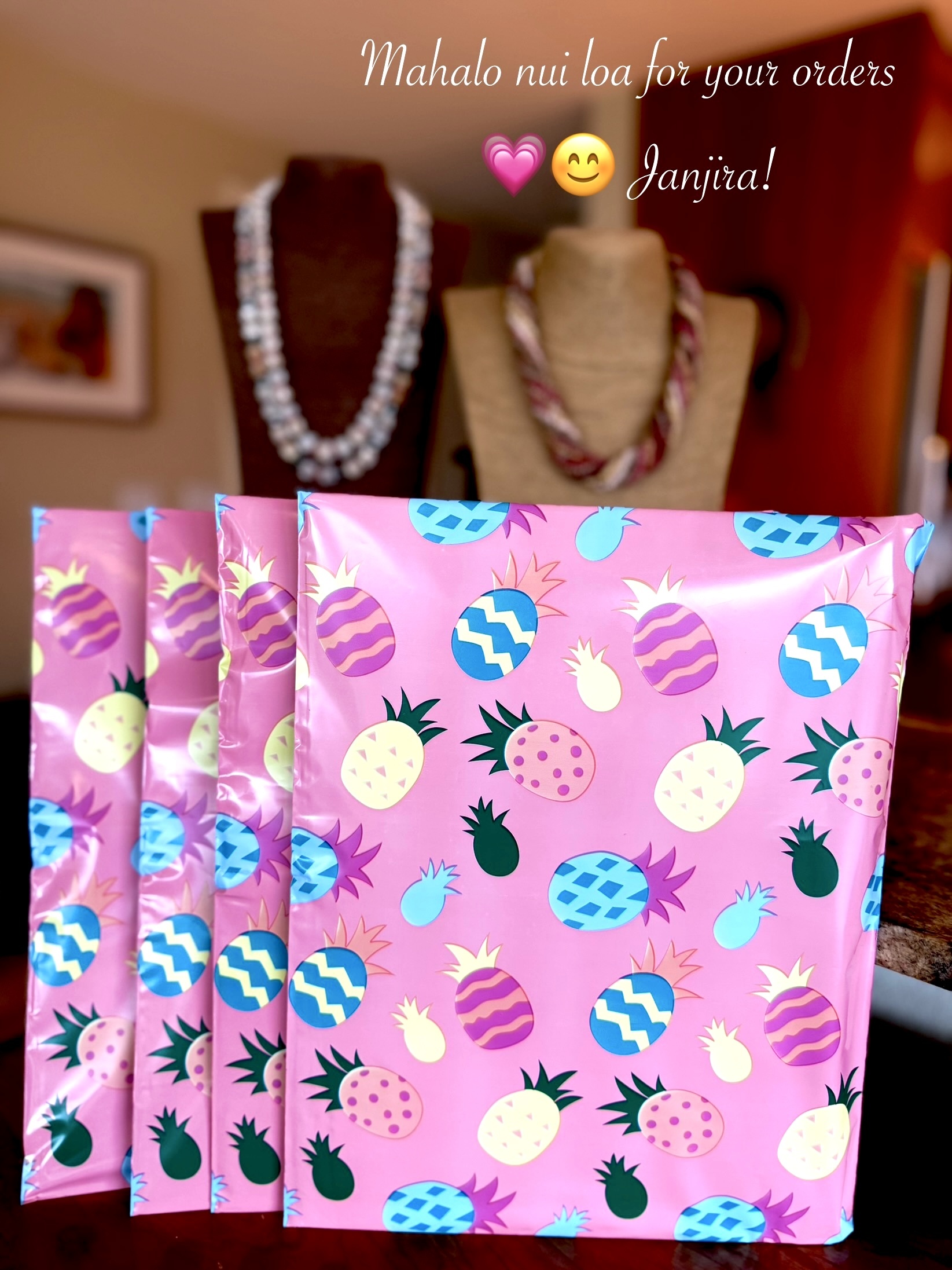 hawaiian gift wrapped pineapple, niihau shell jewelry, shellshawaii