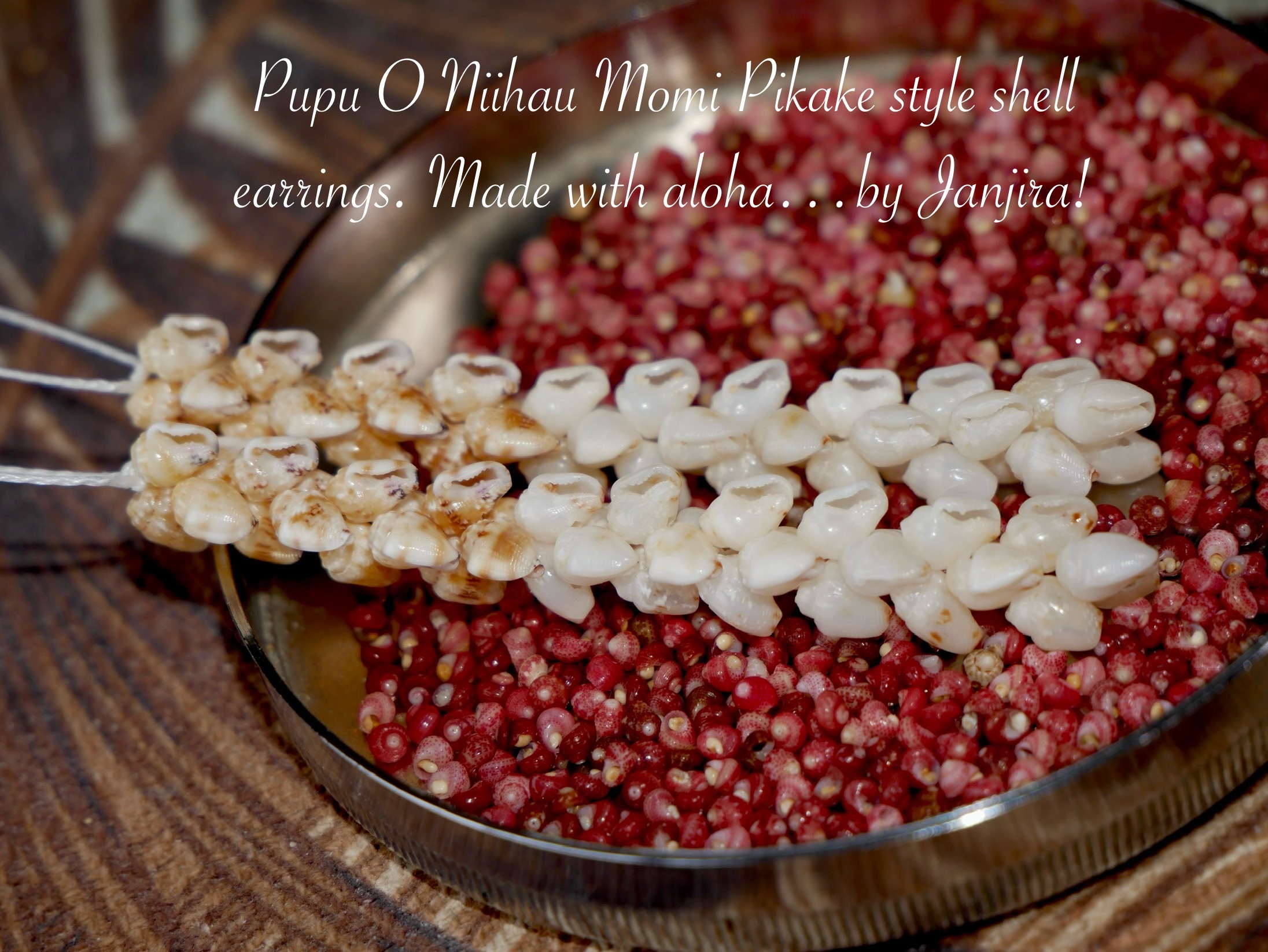 Momi pikake style shell earrings
