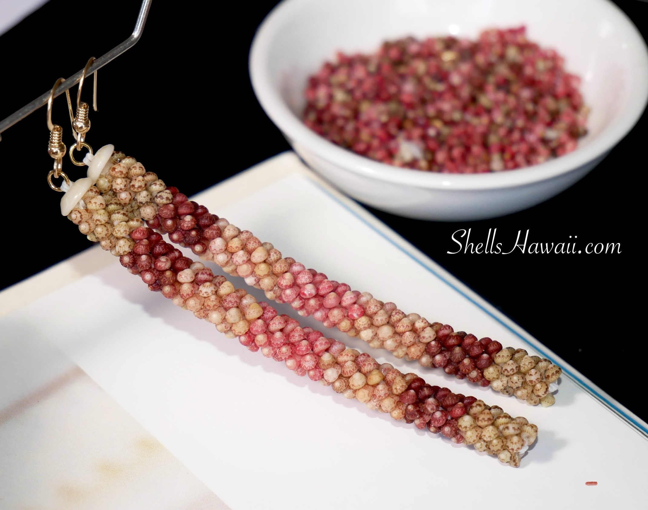 Kahelelani shell earrings from Kauai