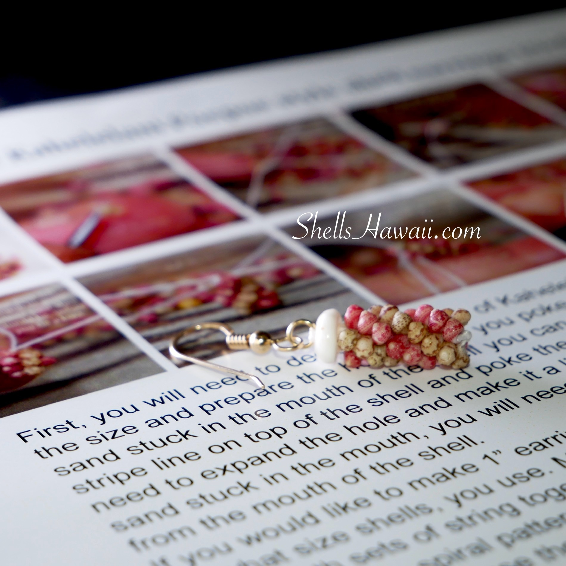 instruction how to make poepoe style using Kahelelani shells from Niihau, Hawaii 