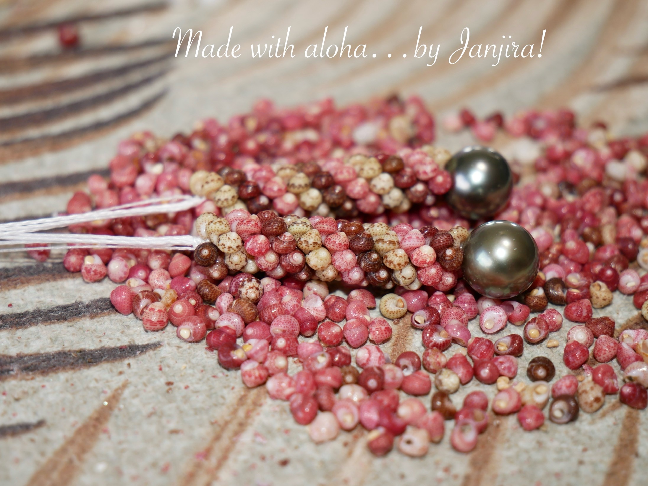 niihau shell earrings in poepoe style