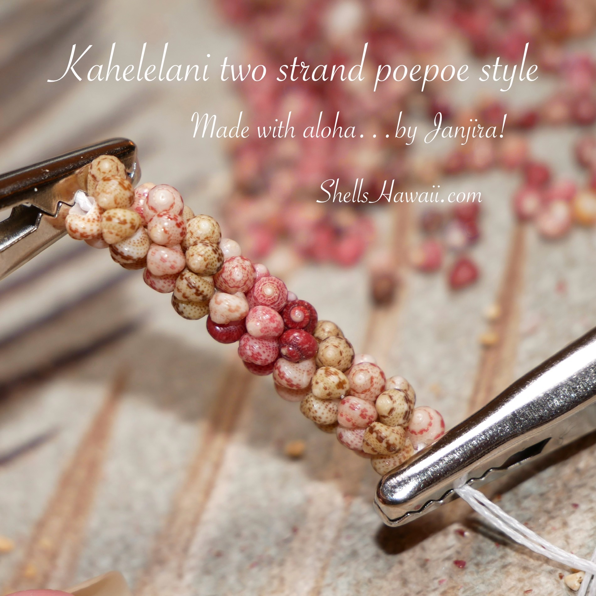 niihau shell pendant/ necklace made with kahelelani shells