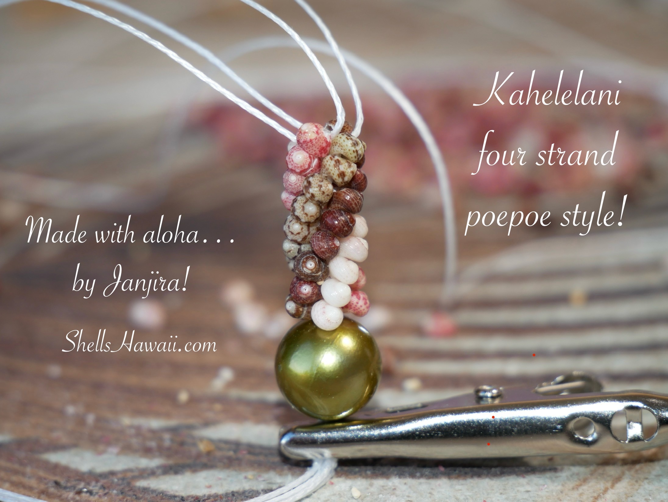 Kahelelani poepoe style shell lei